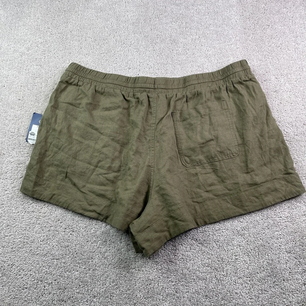 NEW‎ Universal Thread Shorts Womens XXL Green Linen Blend Casual Coastal Beachy